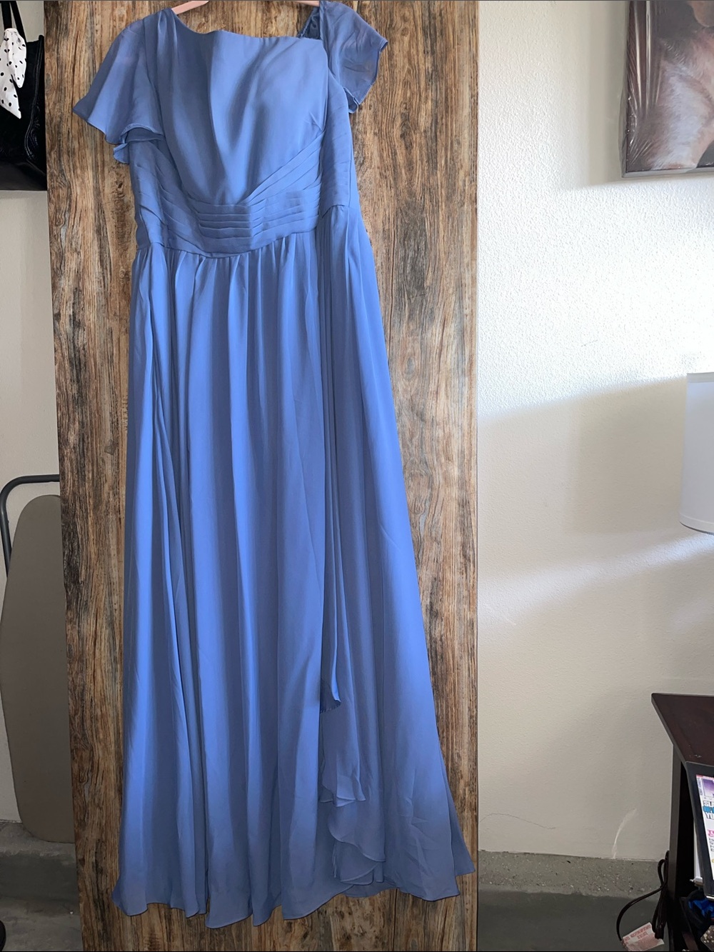 Elegant Lavender Blue Chiffon Evening Dress